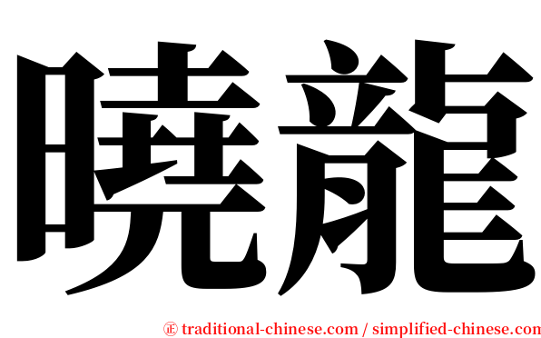 曉龍 serif font