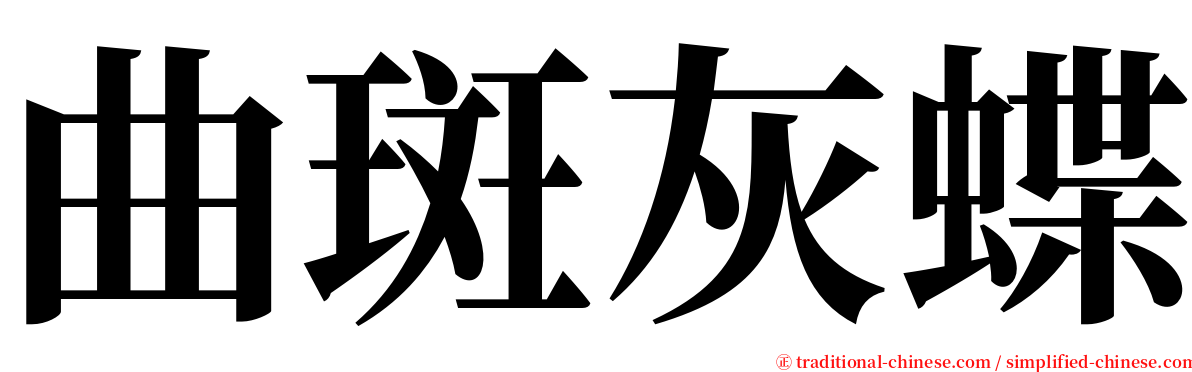 曲斑灰蝶 serif font