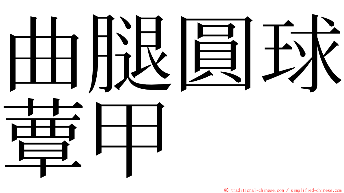 曲腿圓球蕈甲 ming font