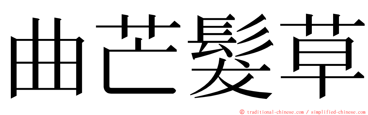 曲芒髮草 ming font