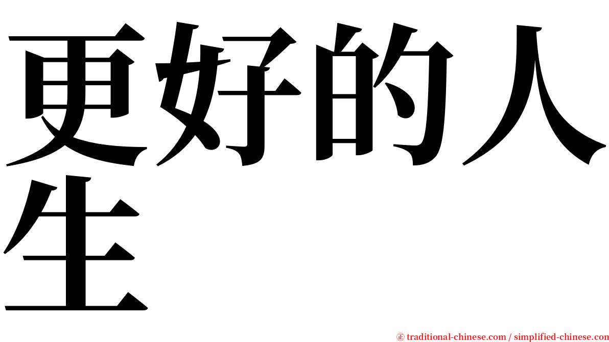 更好的人生 serif font