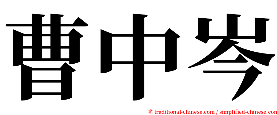 曹中岑 serif font