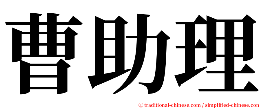 曹助理 serif font