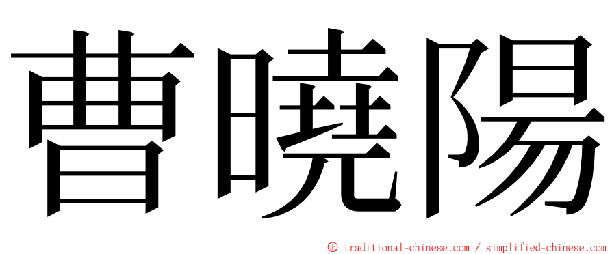 曹曉陽 ming font