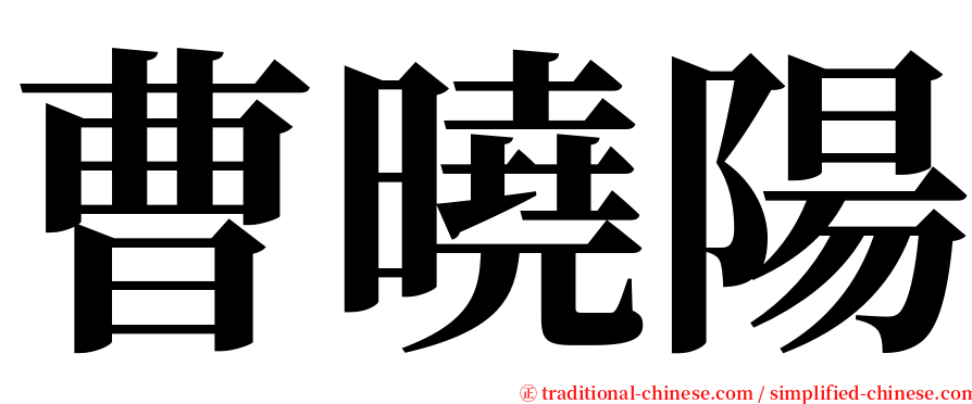曹曉陽 serif font