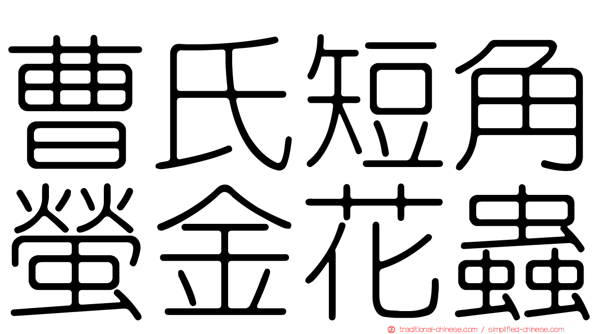 曹氏短角螢金花蟲