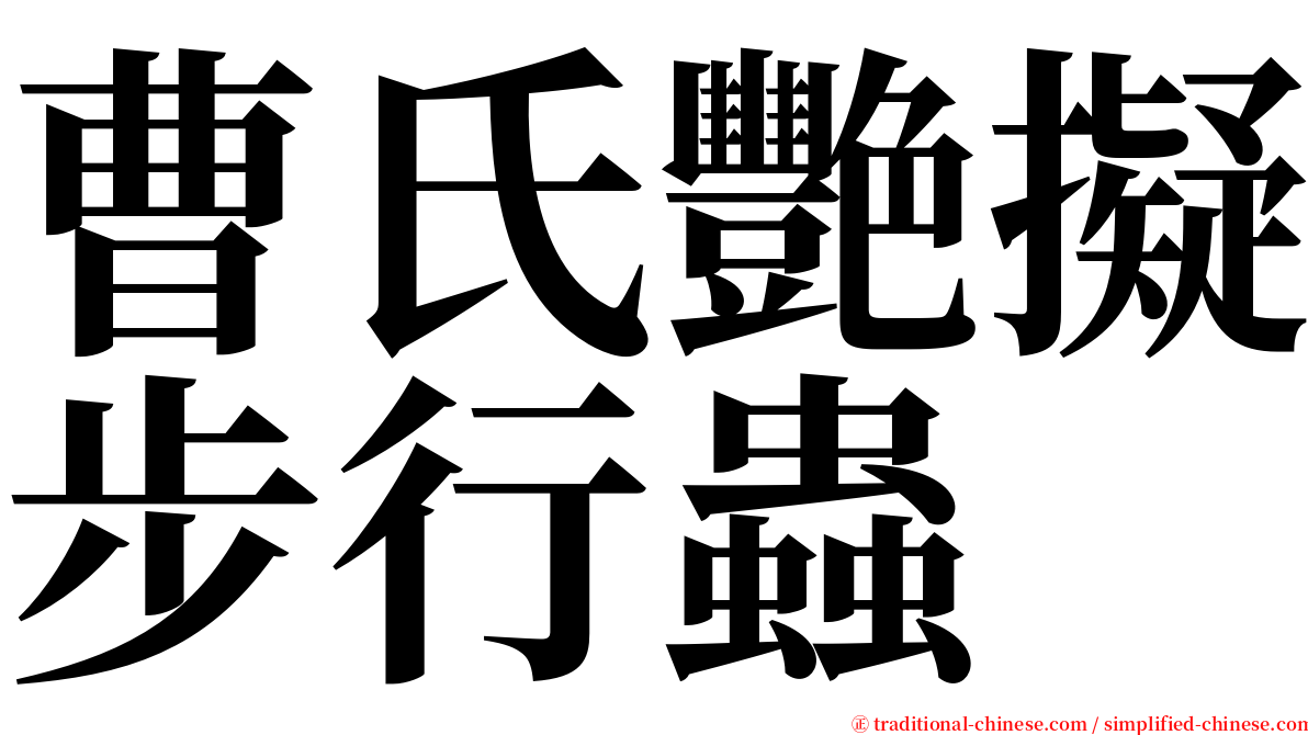 曹氏艷擬步行蟲 serif font