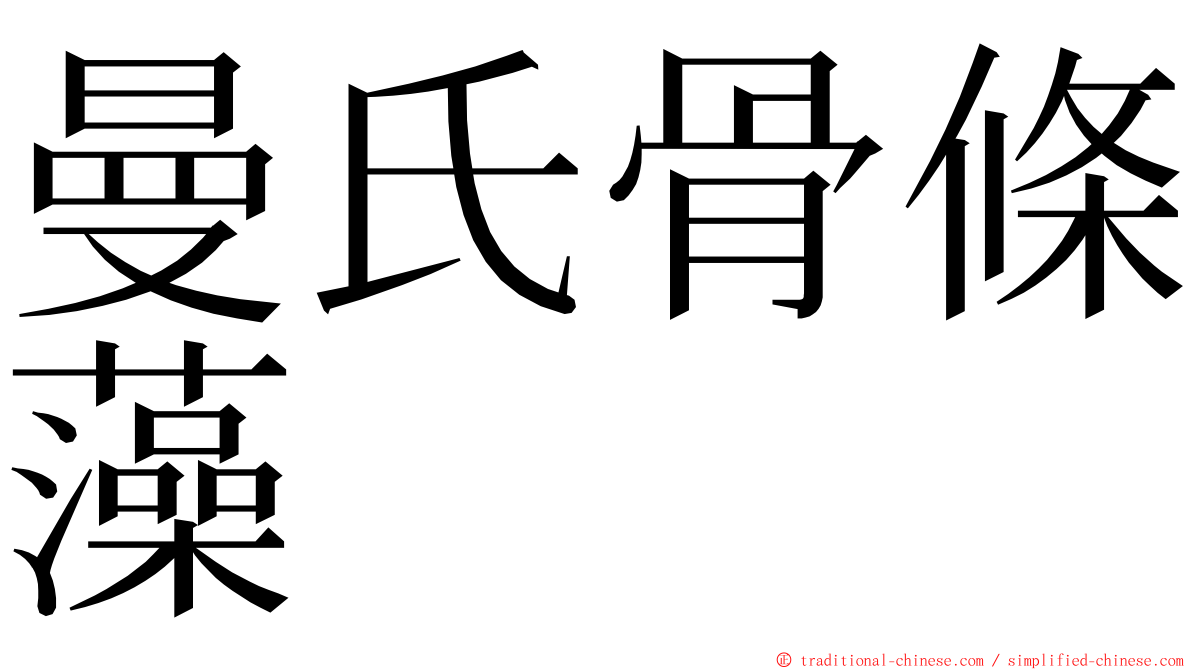 曼氏骨條藻 ming font