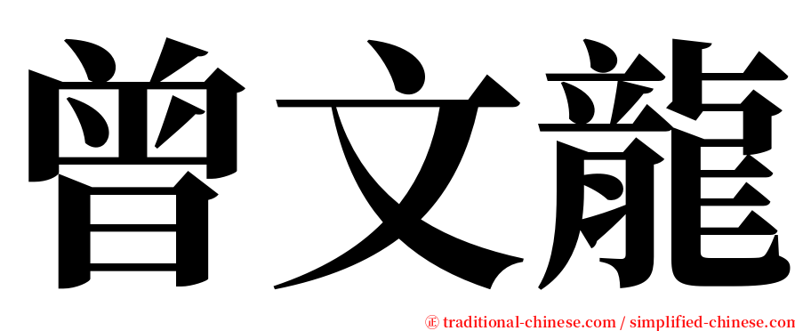 曾文龍 serif font