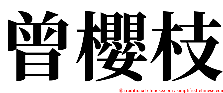 曾櫻枝 serif font