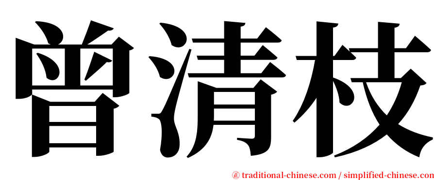 曾清枝 serif font