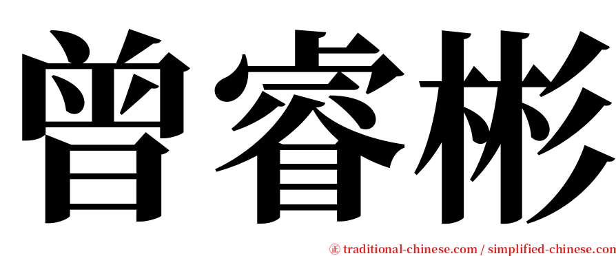 曾睿彬 serif font