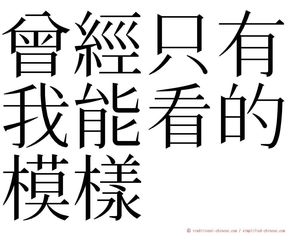 曾經只有我能看的模樣 ming font