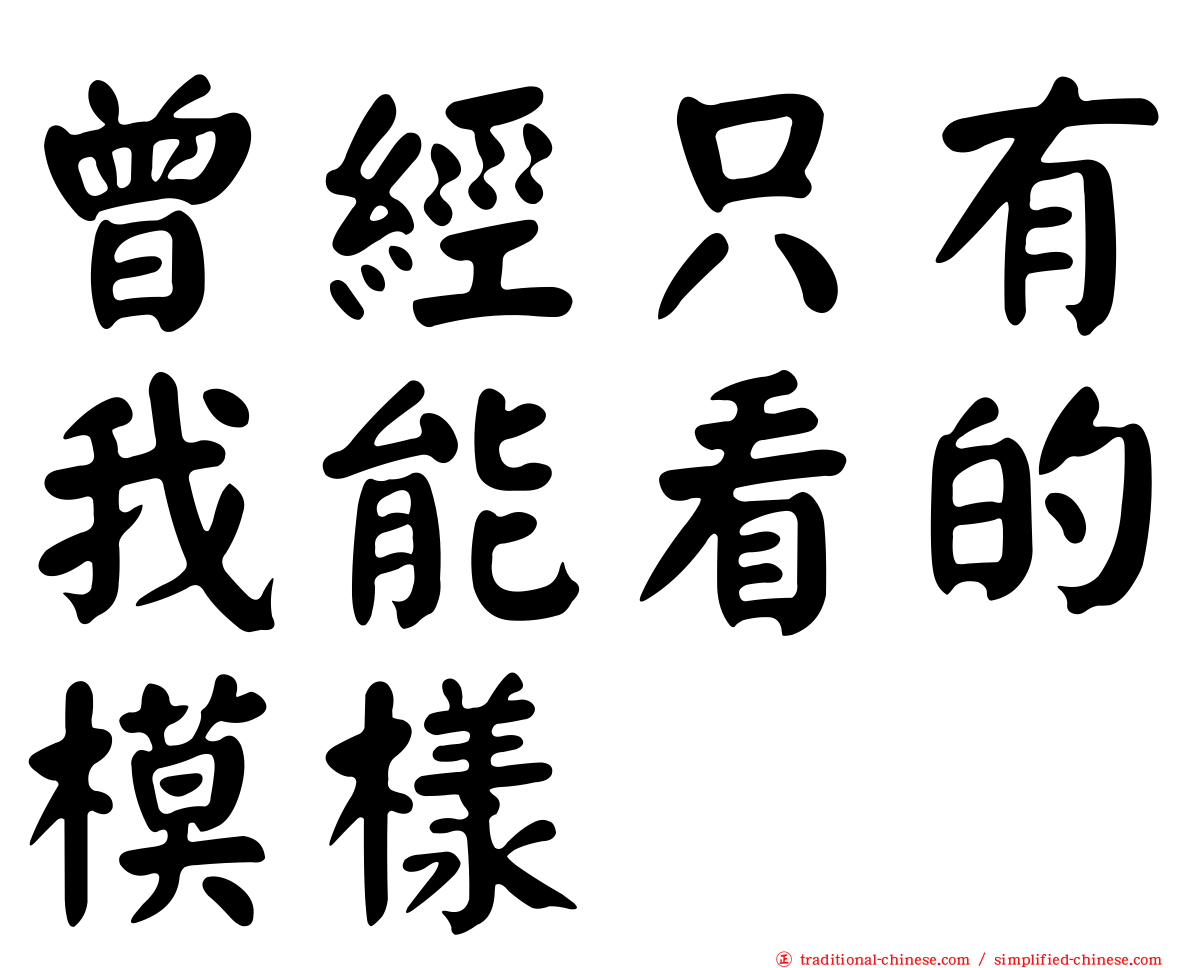 曾經只有我能看的模樣