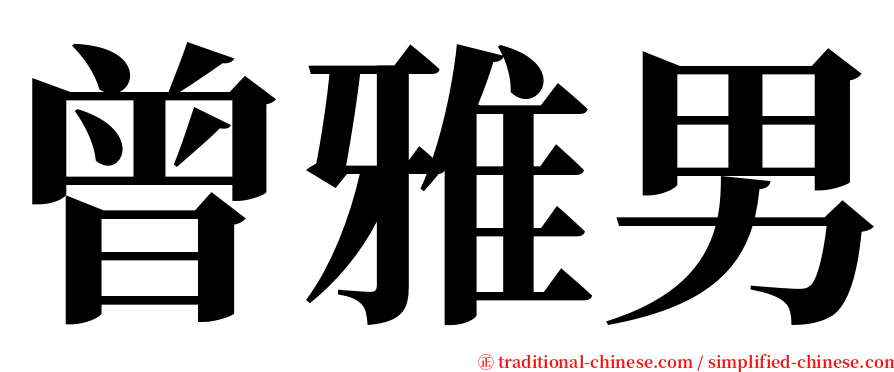 曾雅男 serif font