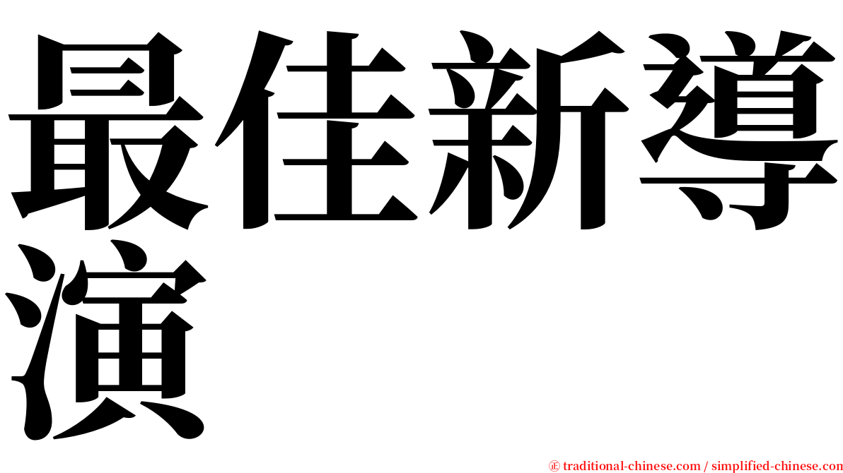 最佳新導演 serif font