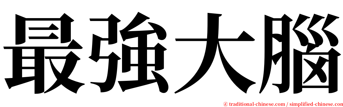 最強大腦 serif font