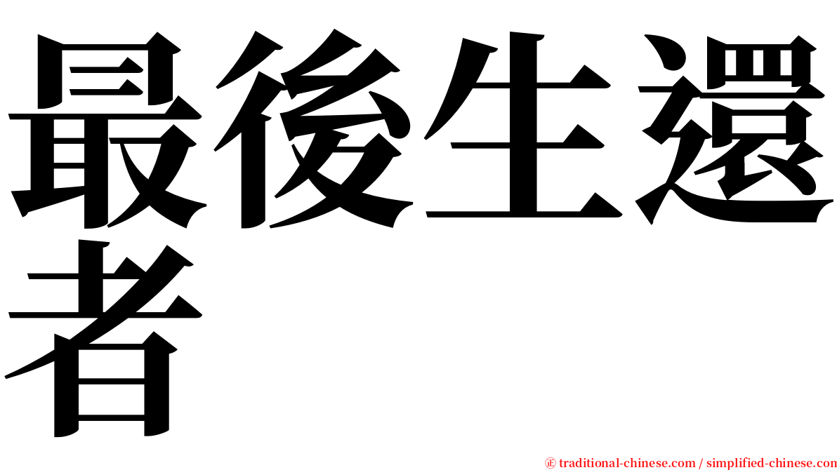 最後生還者 serif font