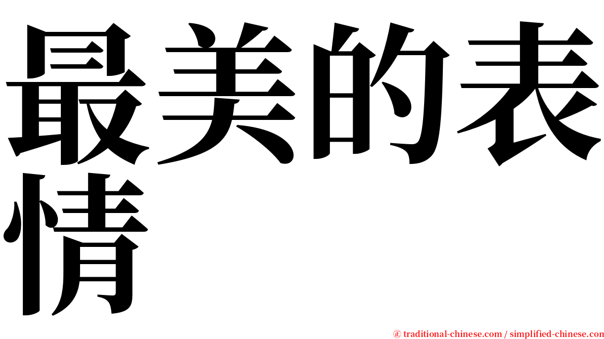 最美的表情 serif font