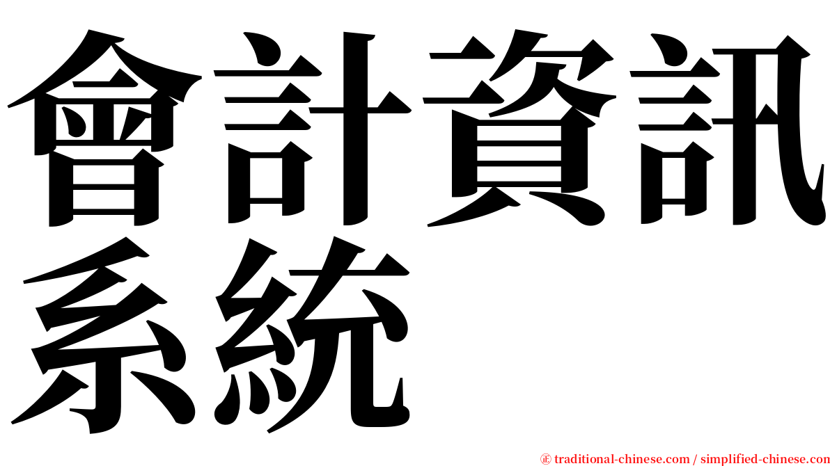 會計資訊系統 serif font