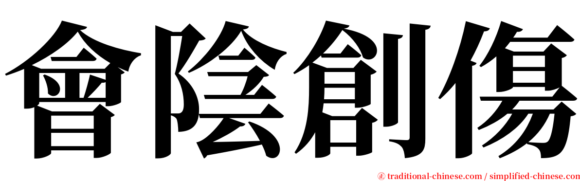 會陰創傷 serif font