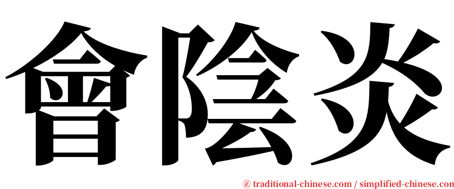 會陰炎 serif font