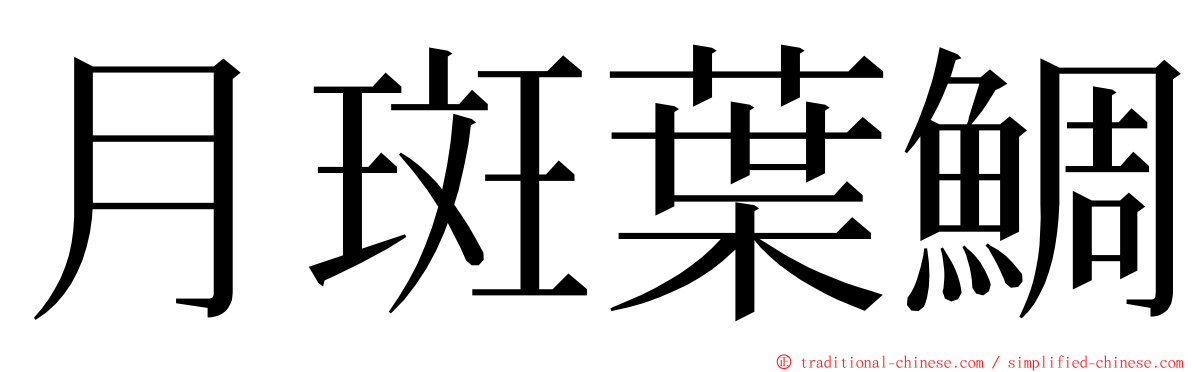 月斑葉鯛 ming font