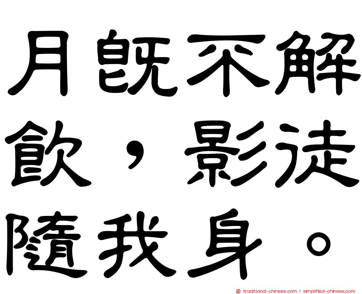 月既不解飲，影徒隨我身。