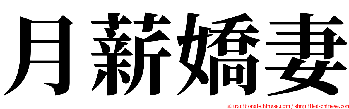 月薪嬌妻 serif font