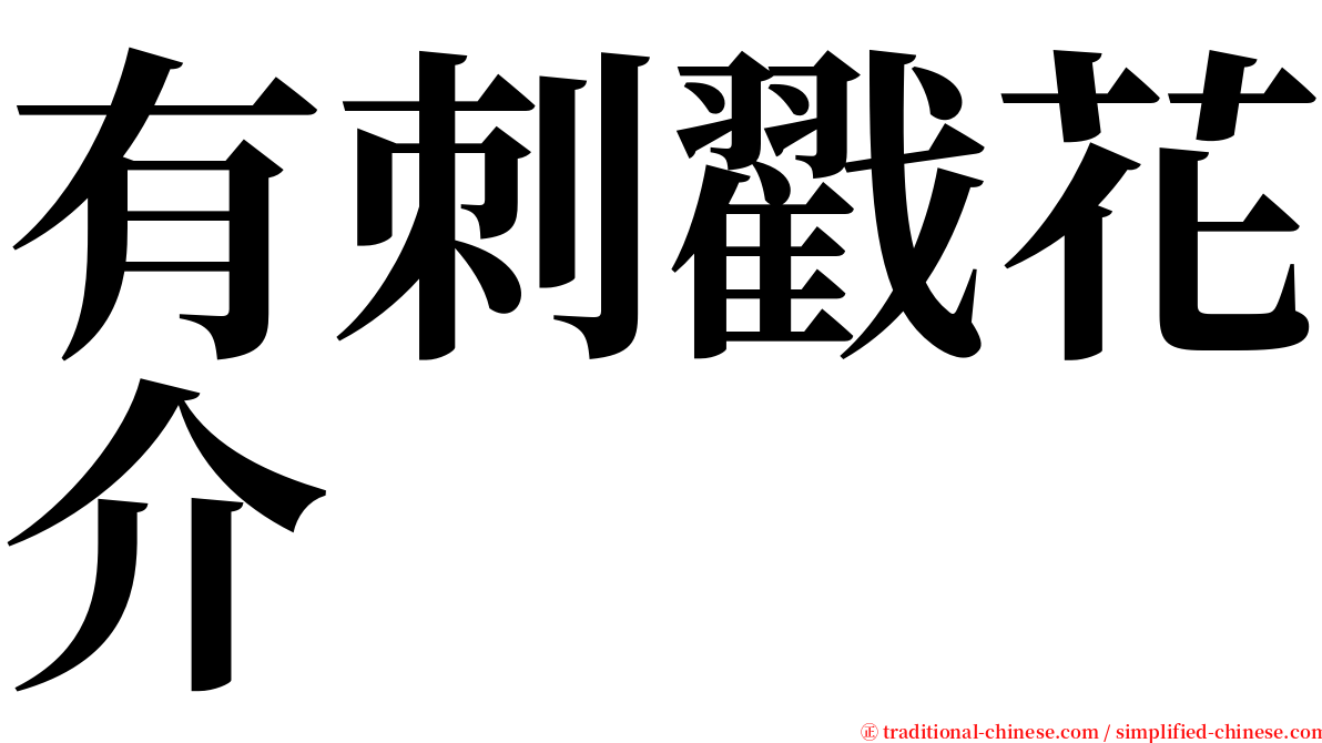 有刺戳花介 serif font