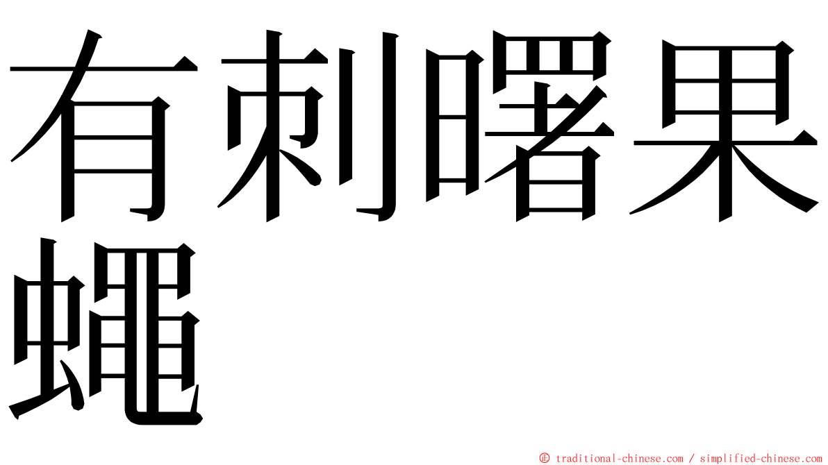 有刺曙果蠅 ming font