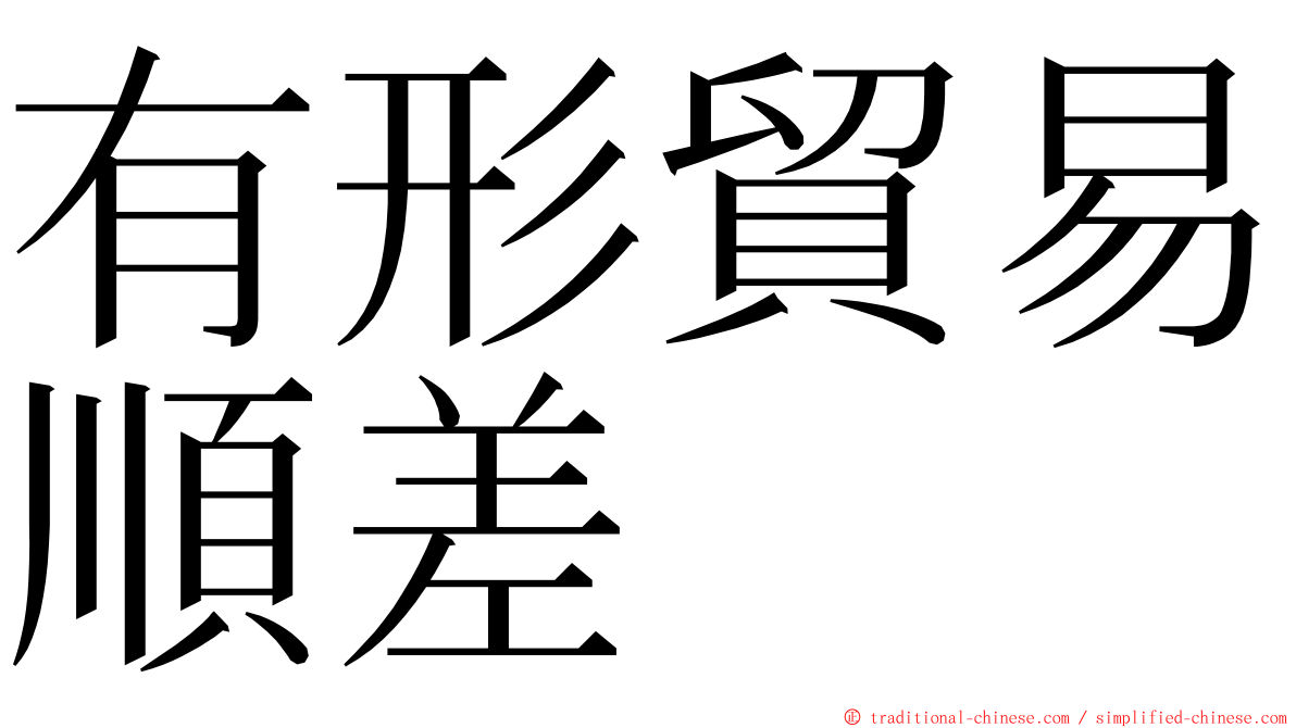 有形貿易順差 ming font