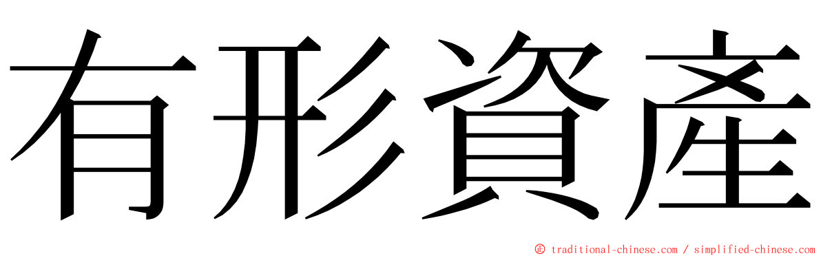 有形資產 ming font