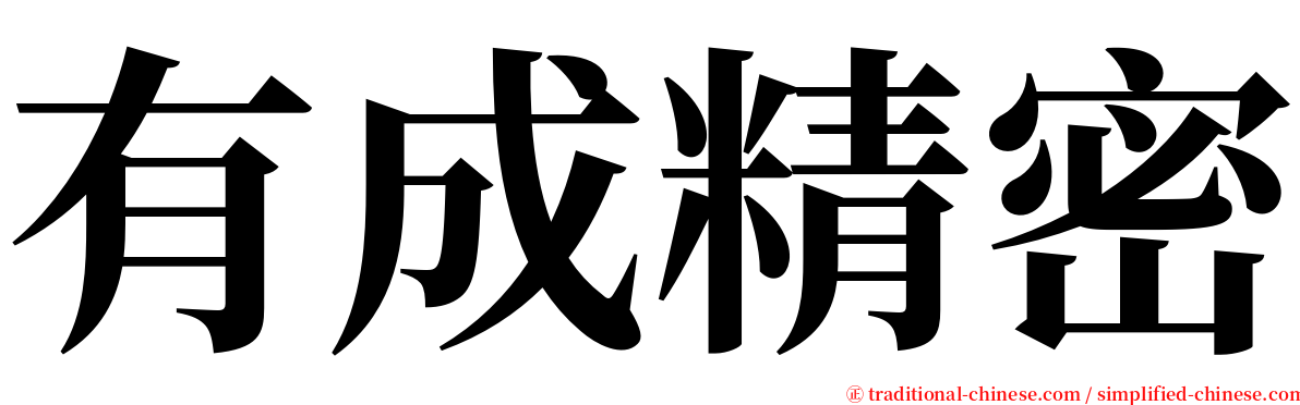 有成精密 serif font