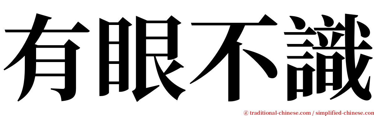 有眼不識 serif font