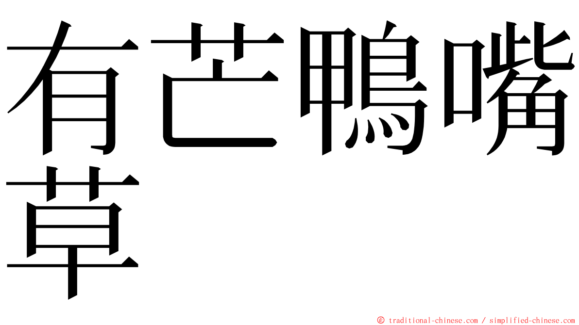 有芒鴨嘴草 ming font