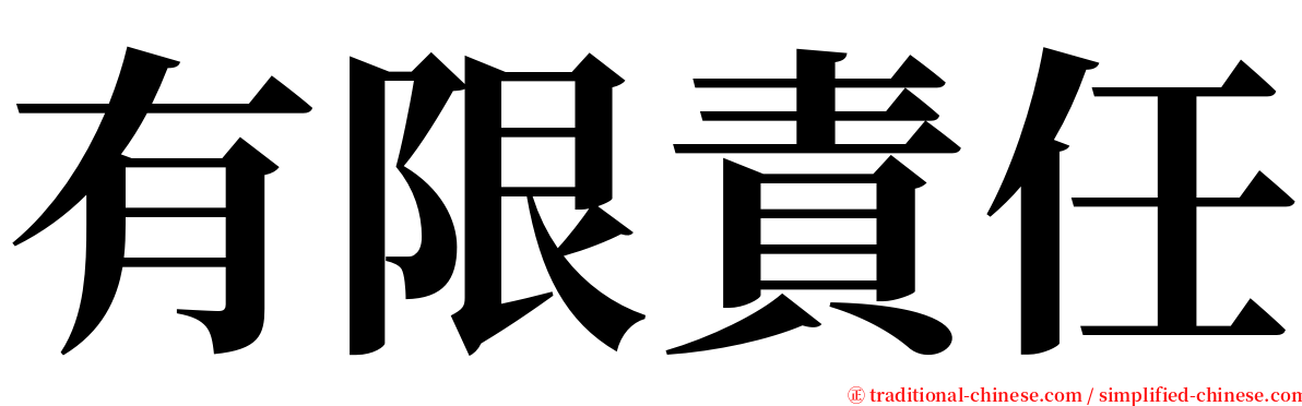 有限責任 serif font