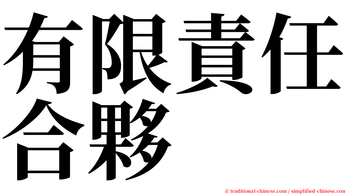 有限責任合夥 serif font