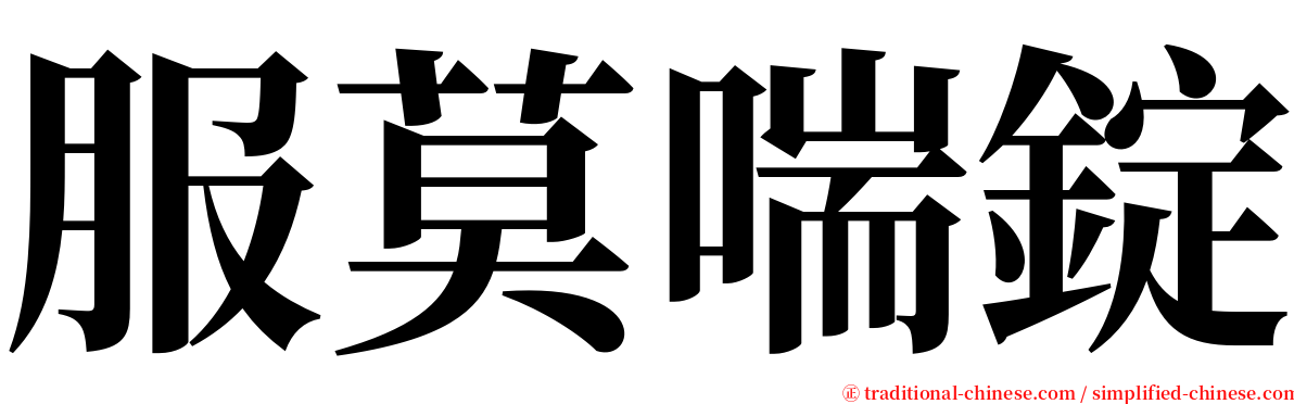 服莫喘錠 serif font