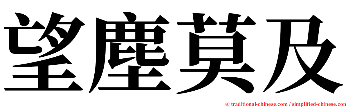 望塵莫及 serif font