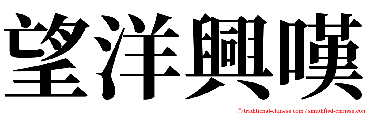 望洋興嘆 serif font