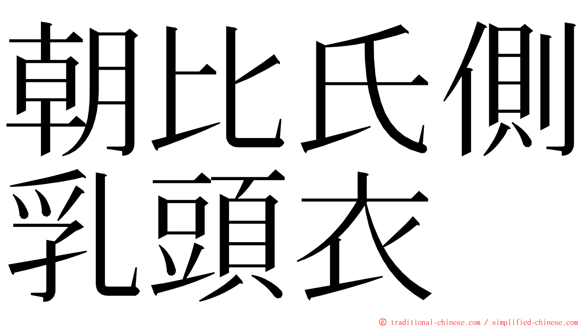 朝比氏側乳頭衣 ming font