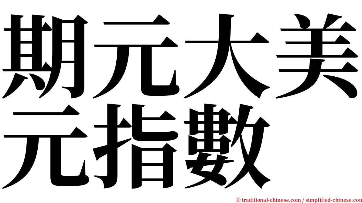 期元大美元指數 serif font