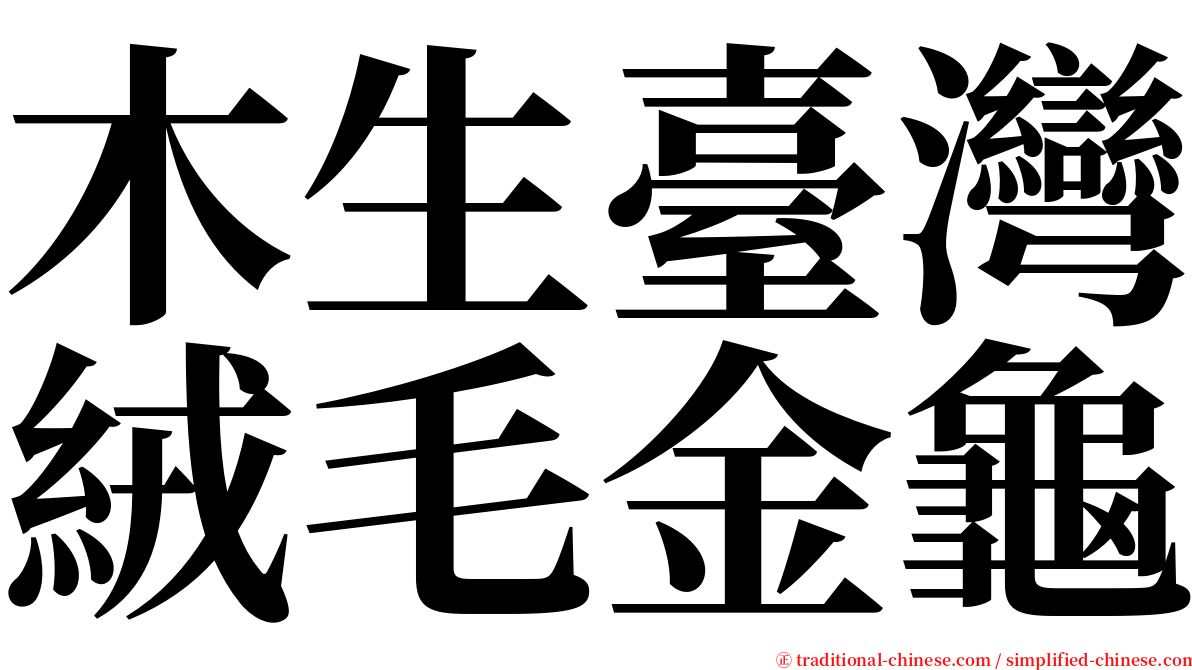 木生臺灣絨毛金龜 serif font