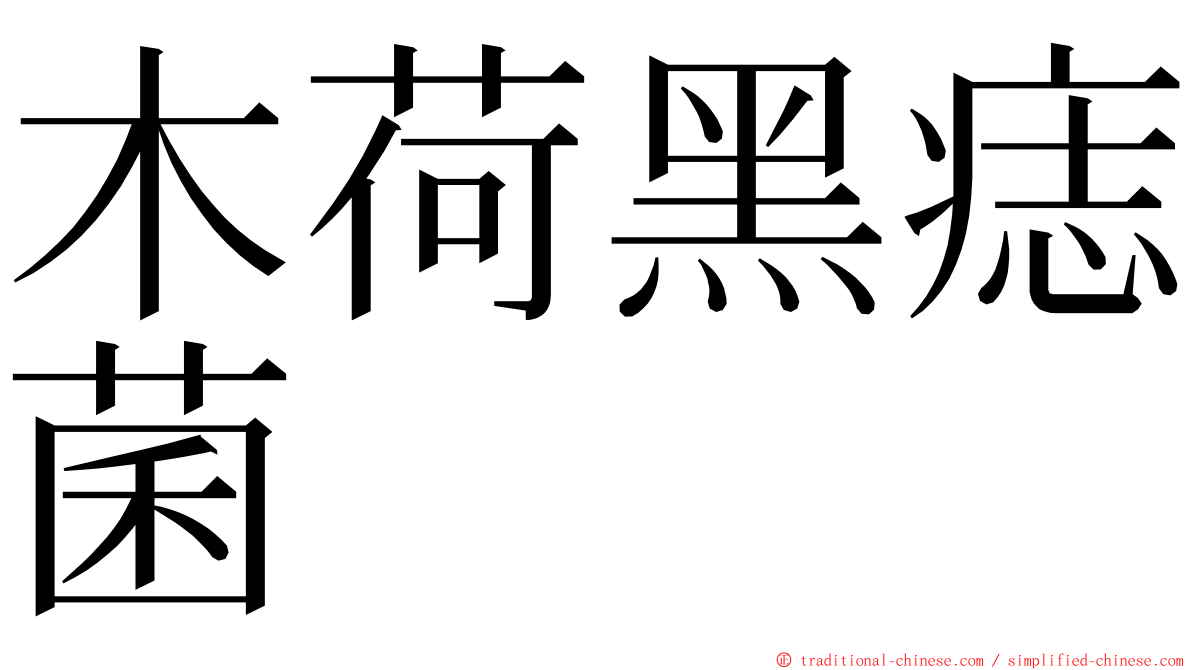 木荷黑痣菌 ming font