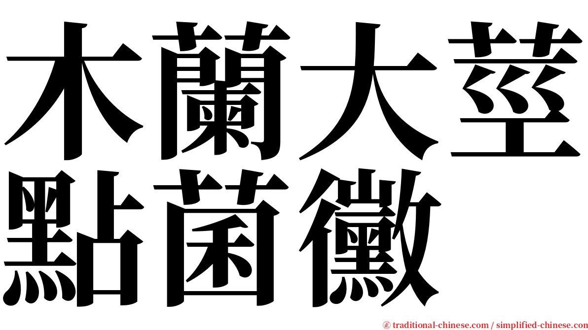 木蘭大莖點菌黴 serif font