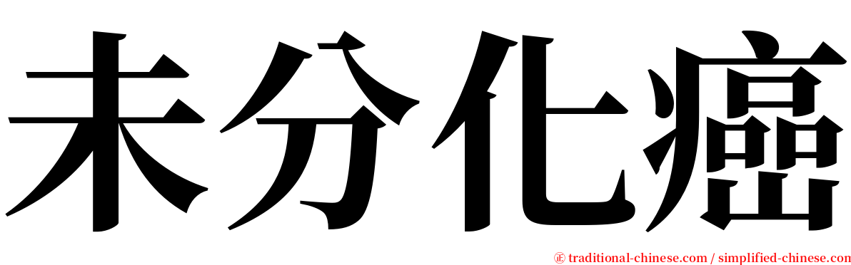 未分化癌 serif font