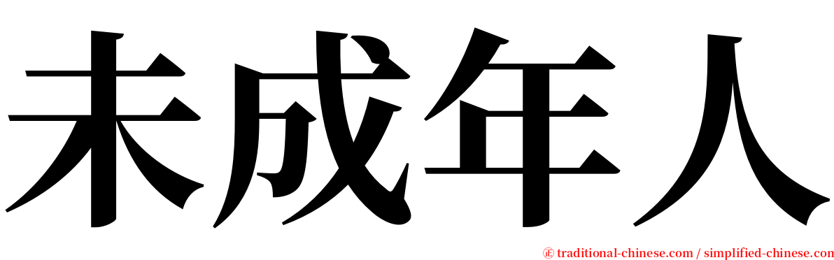 未成年人 serif font