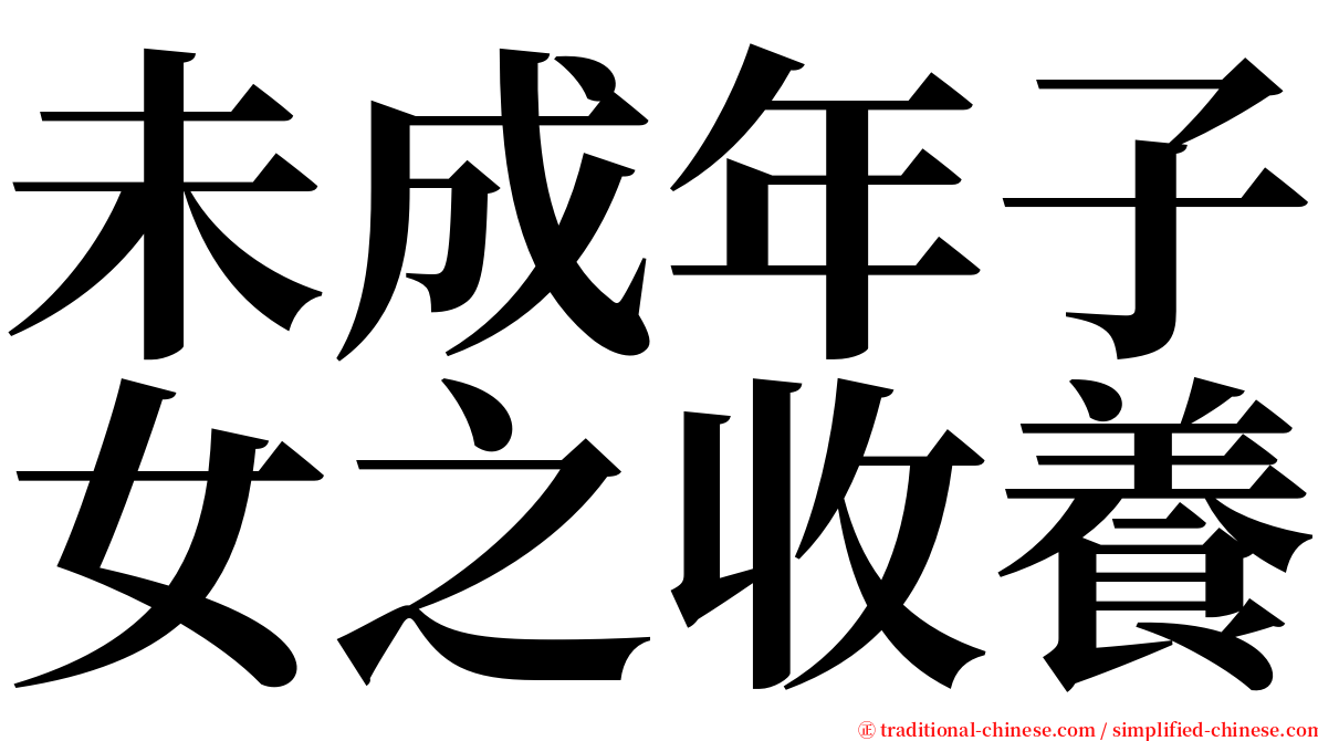 未成年子女之收養 serif font