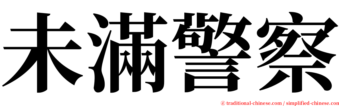 未滿警察 serif font